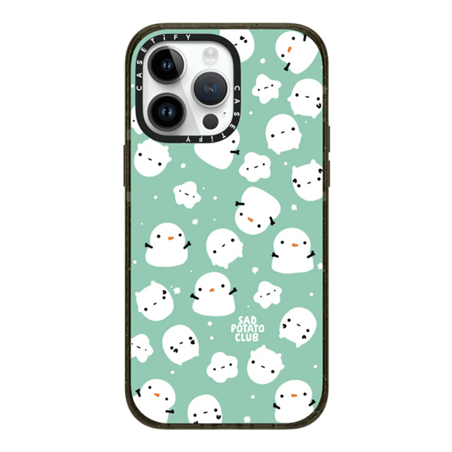 sad potato club x CASETiFY iPhone 14 Pro Max ケース ブラック インパクトケース MagSafe対応 snowy potatoes