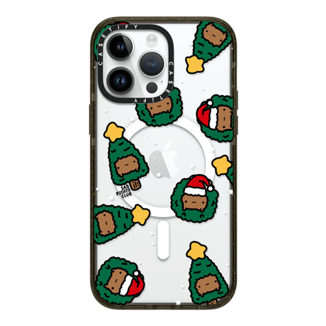 sad potato club x CASETiFY iPhone 14 Pro Max ケース ブラック インパクトケース MagSafe対応 merry potatomas