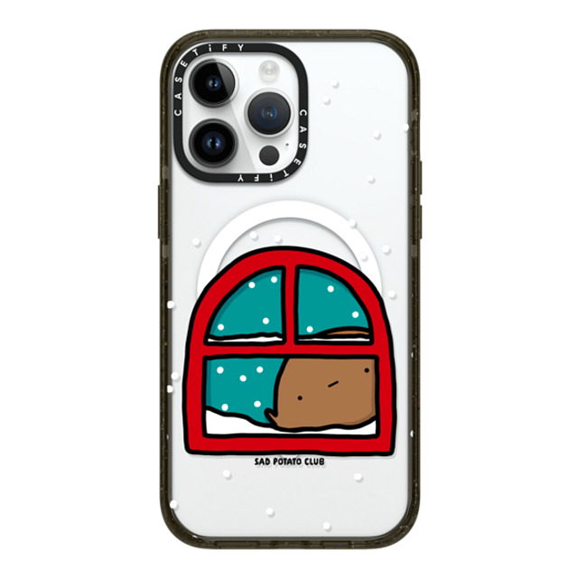 sad potato club x CASETiFY iPhone 14 Pro Max ケース ブラック インパクトケース MagSafe対応 i'm an inside potato