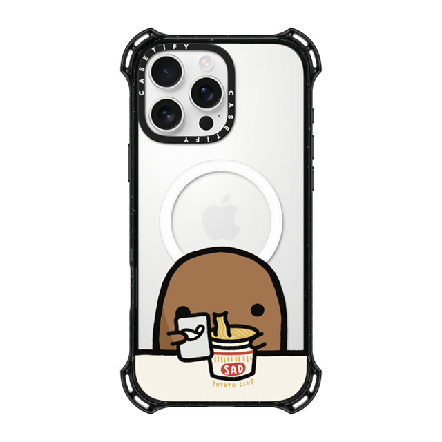 sad potato club x CASETiFY iPhone 16 Pro Max ケース ブラック バウンスケース cup noodles by sad potato club