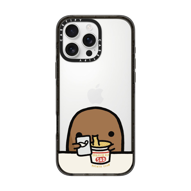 sad potato club x CASETiFY iPhone 16 Pro Max ケース ブラック インパクトケース cup noodles by sad potato club