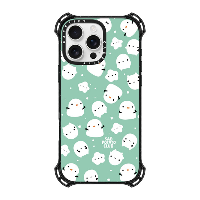 sad potato club x CASETiFY iPhone 16 Pro Max ケース ブラック バウンスケース snowy potatoes