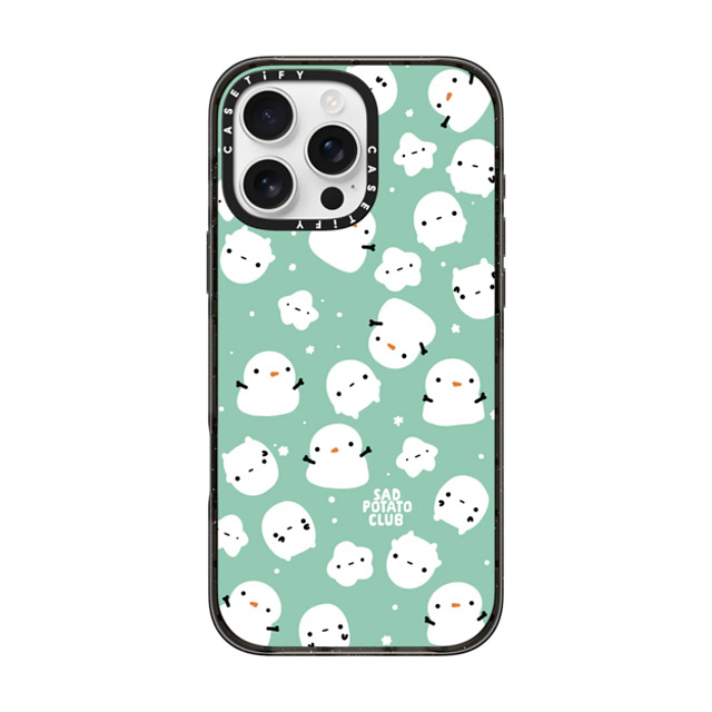 sad potato club x CASETiFY iPhone 16 Pro Max ケース ブラック インパクトケース snowy potatoes