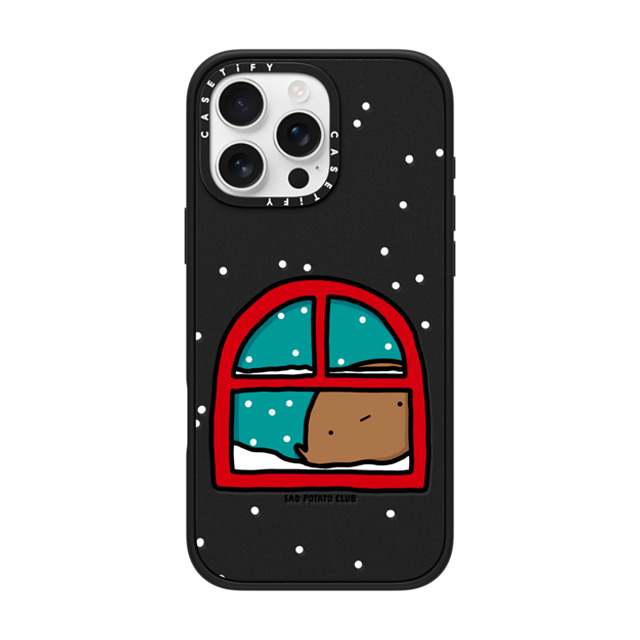 sad potato club x CASETiFY iPhone 16 Pro Max ケース マットブラック インパクトケース MagSafe対応 i'm an inside potato