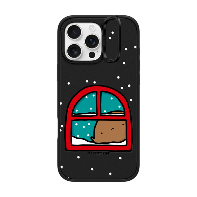 sad potato club x CASETiFY iPhone 16 Pro Max ケース マットブラック インパクトリングスタンドケース MagSafe対応 i'm an inside potato