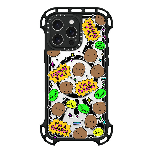 sad potato club x CASETiFY iPhone 16 Pro Max Case Black ウルトラ バウンスケース MagSafe対応 imma potato stickers sad potato club x CASETiFY iPhone 16 Pro Max Case Black ウルトラ バウンスケース MagSafe対応 imma potato stickers