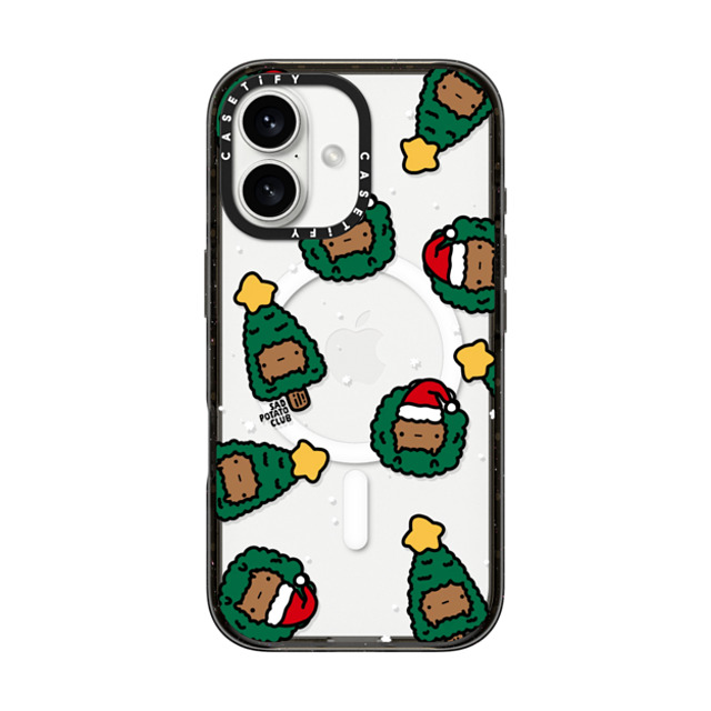 sad potato club x CASETiFY iPhone 16 ケース ブラック インパクトケース MagSafe対応 merry potatomas