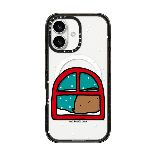 sad potato club x CASETiFY iPhone 16 ケース ブラック インパクトケース MagSafe対応 i'm an inside potato