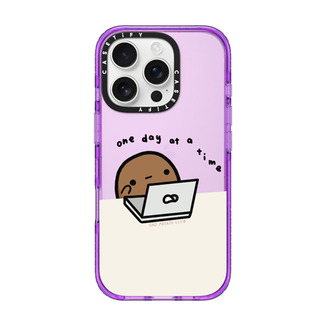 sad potato club x CASETiFY iPhone 16 Pro Case パープル Impact Case one day at a time by sad potato club sad potato club x CASETiFY iPhone 16 Pro Case パープル Impact Case one day at a time by sad potato club