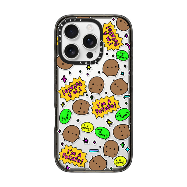 sad potato club x CASETiFY iPhone 16 Pro Case Black Impact Case imma potato stickers sad potato club x CASETiFY iPhone 16 Pro Case Black Impact Case imma potato stickers