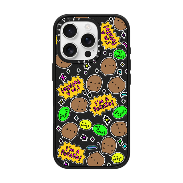 sad potato club x CASETiFY iPhone 16 Pro Case Matte Black Impact Case imma potato stickers sad potato club x CASETiFY iPhone 16 Pro Case Matte Black Impact Case imma potato stickers