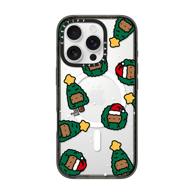 sad potato club x CASETiFY iPhone 16 Pro ケース ブラック インパクトケース MagSafe対応 merry potatomas