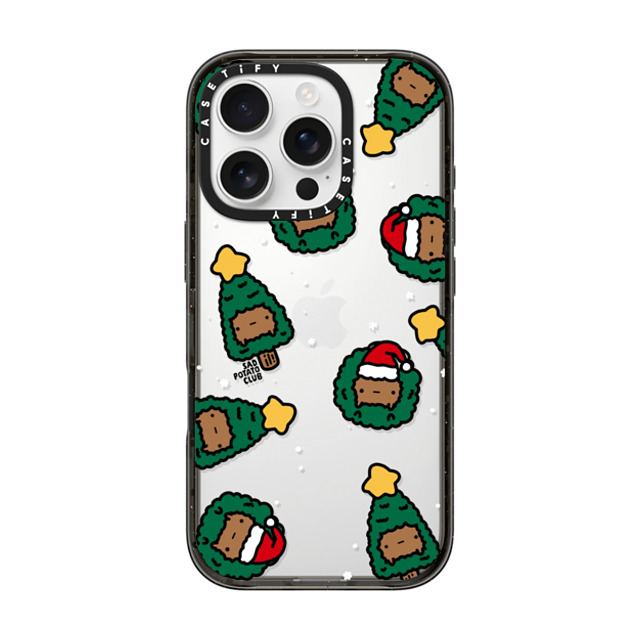 sad potato club x CASETiFY iPhone 16 Pro ケース ブラック インパクトケース merry potatomas