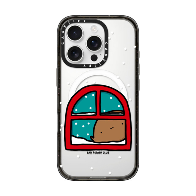 sad potato club x CASETiFY iPhone 16 Pro ケース ブラック インパクトケース MagSafe対応 i'm an inside potato