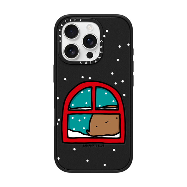 sad potato club x CASETiFY iPhone 16 Pro ケース マットブラック インパクトケース MagSafe対応 i'm an inside potato