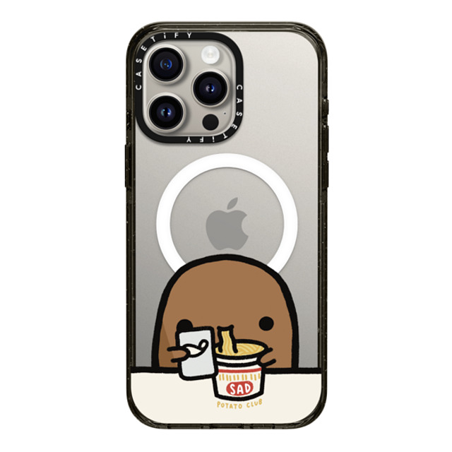 sad potato club x CASETiFY iPhone 15 Pro Max ケース ブラック インパクトケース MagSafe対応 cup noodles by sad potato club