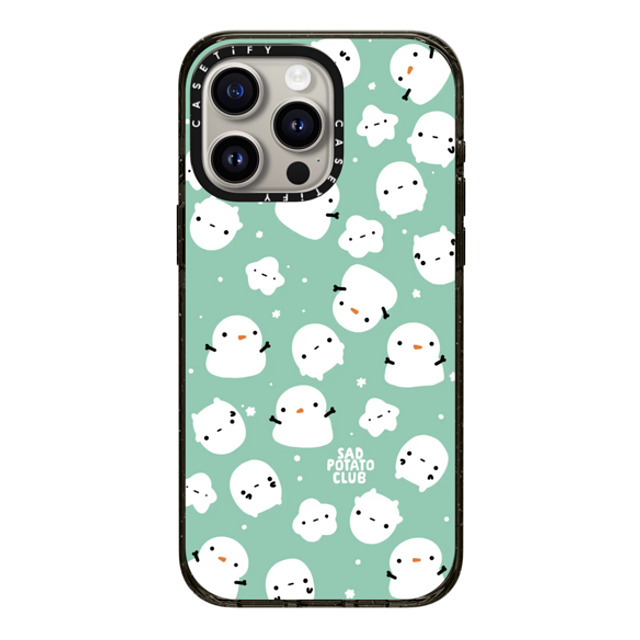 sad potato club x CASETiFY iPhone 15 Pro Max ケース ブラック インパクトケース snowy potatoes