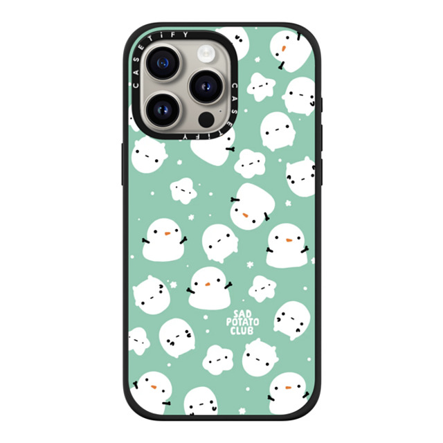 sad potato club x CASETiFY iPhone 15 Pro Max ケース マットブラック インパクトケース MagSafe対応 snowy potatoes