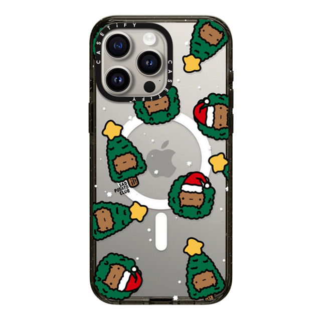 sad potato club x CASETiFY iPhone 15 Pro Max ケース ブラック インパクトケース MagSafe対応 merry potatomas