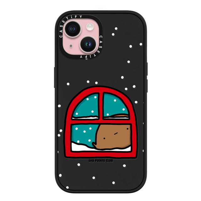 sad potato club x CASETiFY iPhone 15 ケース マットブラック インパクトケース MagSafe対応 i'm an inside potato