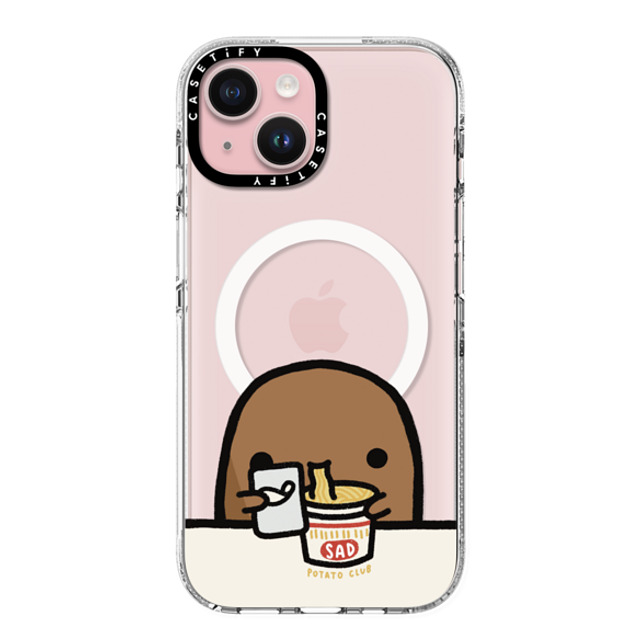 sad potato club x CASETiFY iPhone 15 ケース クリア クリア ケース MagSafe対応 cup noodles by sad potato club