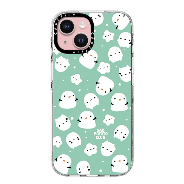 sad potato club x CASETiFY iPhone 15 ケース クリア クリア ケース MagSafe対応 snowy potatoes