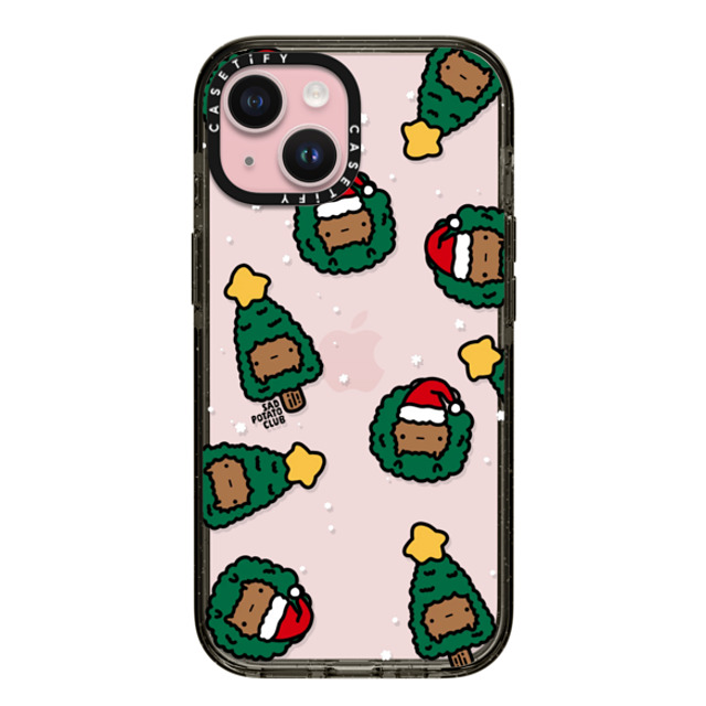 sad potato club x CASETiFY iPhone 15 ケース ブラック インパクトケース merry potatomas