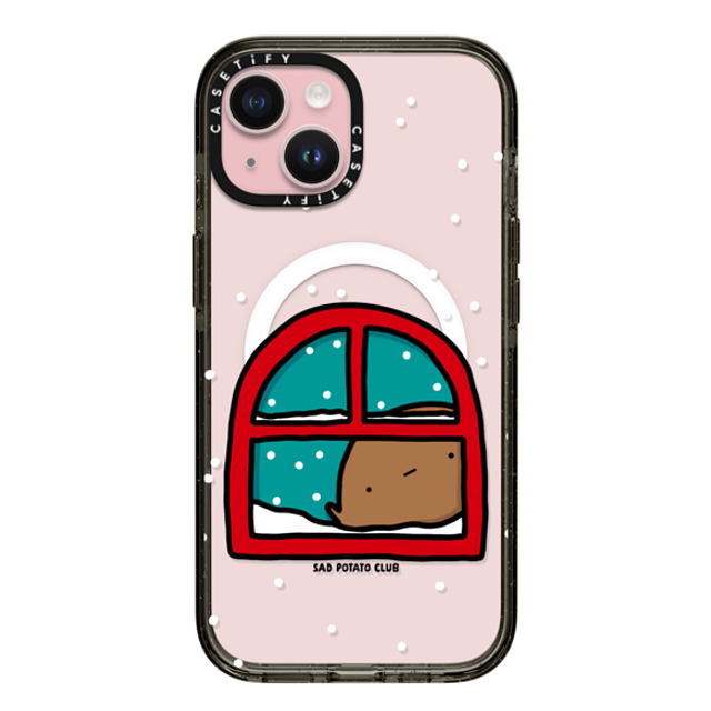 sad potato club x CASETiFY iPhone 15 ケース ブラック インパクトケース MagSafe対応 i'm an inside potato