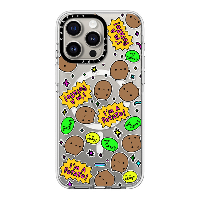 sad potato club x CASETiFY iPhone 15 Pro Max Case Clear Clear Case MagSafe Compatible imma potato stickers sad potato club x CASETiFY iPhone 15 Pro Max Case Clear Clear Case MagSafe Compatible imma potato stickers