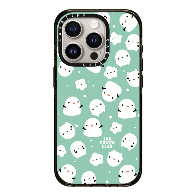 sad potato club x CASETiFY iPhone 15 Pro ケース ブラック インパクトケース snowy potatoes