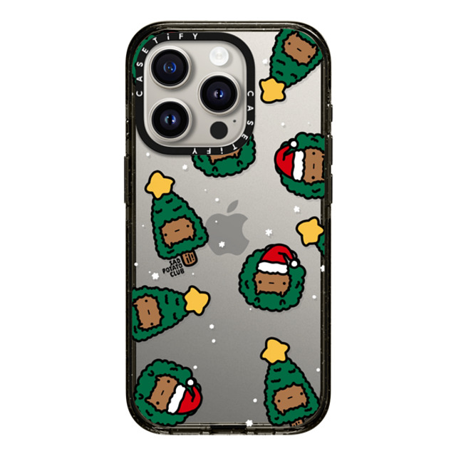 sad potato club x CASETiFY iPhone 15 Pro ケース ブラック インパクトケース merry potatomas