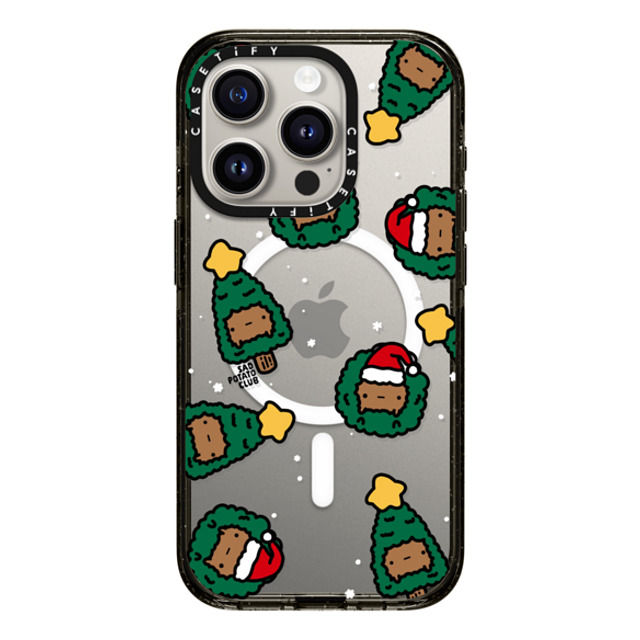 sad potato club x CASETiFY iPhone 15 Pro ケース ブラック インパクトケース MagSafe対応 merry potatomas