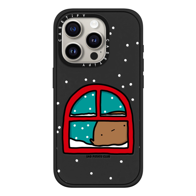 sad potato club x CASETiFY iPhone 15 Pro ケース マットブラック インパクトケース MagSafe対応 i'm an inside potato