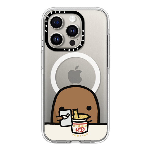 sad potato club x CASETiFY iPhone 15 Pro ケース クリア クリア ケース MagSafe対応 cup noodles by sad potato club