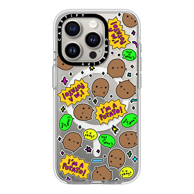 sad potato club x CASETiFY iPhone 15 Pro Case Clear Clear Case MagSafe Compatible imma potato stickers sad potato club x CASETiFY iPhone 15 Pro Case Clear Clear Case MagSafe Compatible imma potato stickers