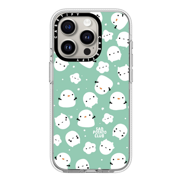 sad potato club x CASETiFY iPhone 15 Pro ケース クリア クリア ケース MagSafe対応 snowy potatoes