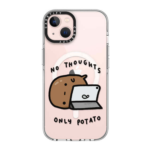 sad potato club x CASETiFY iPhone 13 ケース クリア クリア ケース MagSafe対応 no thoughts by sad potato club