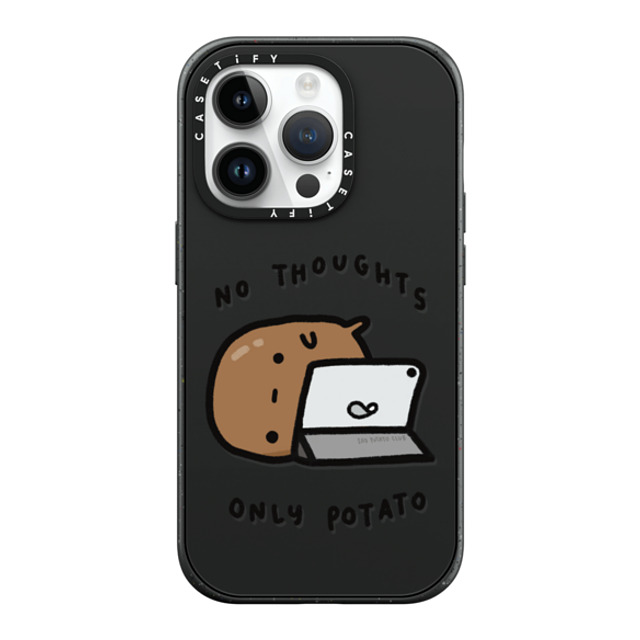 sad potato club x CASETiFY iPhone 14 Pro ケース マットブラック インパクトケース MagSafe対応 no thoughts by sad potato club