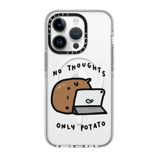 sad potato club x CASETiFY iPhone 14 Pro ケース クリア クリア ケース MagSafe対応 no thoughts by sad potato club