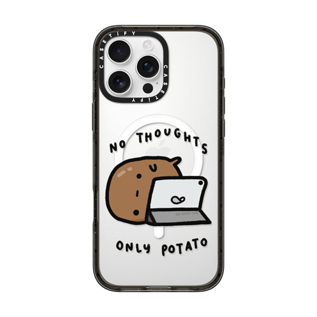 sad potato club x CASETiFY iPhone 16 Pro Max ケース ブラック インパクトケース MagSafe対応 no thoughts by sad potato club