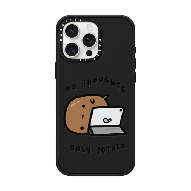 sad potato club x CASETiFY iPhone 16 Pro Max ケース マットブラック インパクトケース MagSafe対応 no thoughts by sad potato club