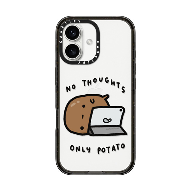 sad potato club x CASETiFY iPhone 16 ケース ブラック インパクトケース no thoughts by sad potato club