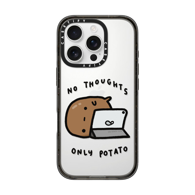 sad potato club x CASETiFY iPhone 16 Pro ケース ブラック インパクトケース no thoughts by sad potato club