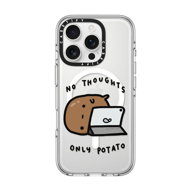 sad potato club x CASETiFY iPhone 16 Pro ケース クリア クリア ケース MagSafe対応 no thoughts by sad potato club