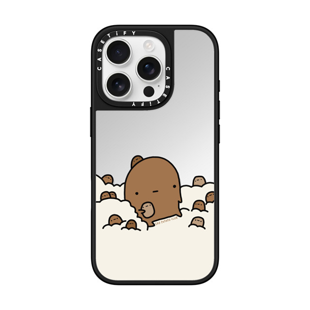 sad potato club x CASETiFY iPhone 16 Pro ケース Cartoon,Cloud Silver on Black ミラーケース MagSafe対応 in the clouds by sad potato club Father's Day sad potato club x CASETiFY iPhone 16 Pro ケース Cartoon,Cloud Silver on Black ミラーケース MagSafe対応 in the clouds by sad potato club Father's Day