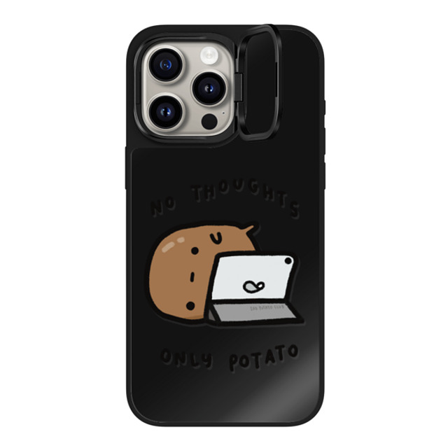 sad potato club x CASETiFY iPhone 15 Pro Max Case Black on Black ミラー リングスタンドケース MagSafe対応 no thoughts by sad potato club sad potato club x CASETiFY iPhone 15 Pro Max Case Black on Black ミラー リングスタンドケース MagSafe対応 no thoughts by sad potato club