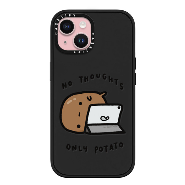 sad potato club x CASETiFY iPhone 15 ケース マットブラック インパクトケース MagSafe対応 no thoughts by sad potato club