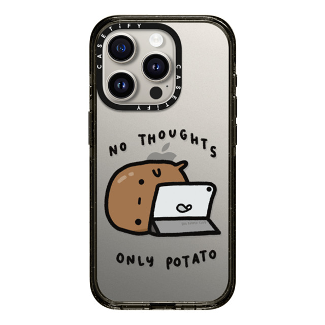 sad potato club x CASETiFY iPhone 15 Pro ケース ブラック インパクトケース no thoughts by sad potato club