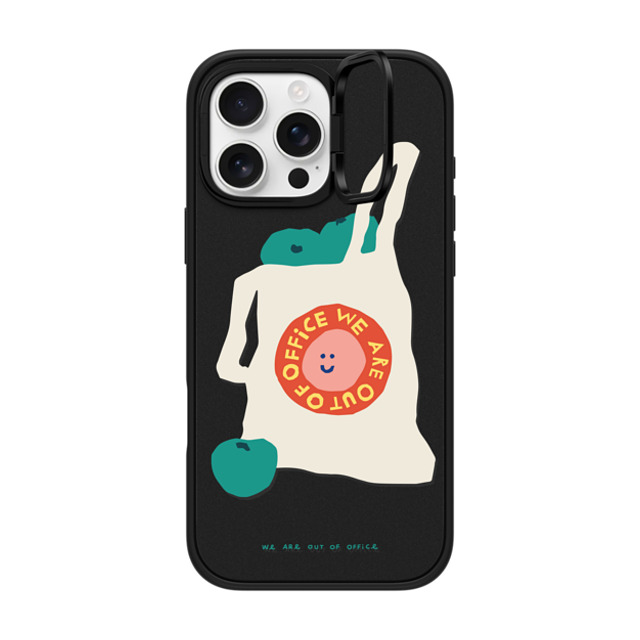 Weareoutofoffice x CASETiFY iPhone 16 Pro Max ケース マットブラック インパクトリングスタンドケース MagSafe対応 Shopping by We are out of office