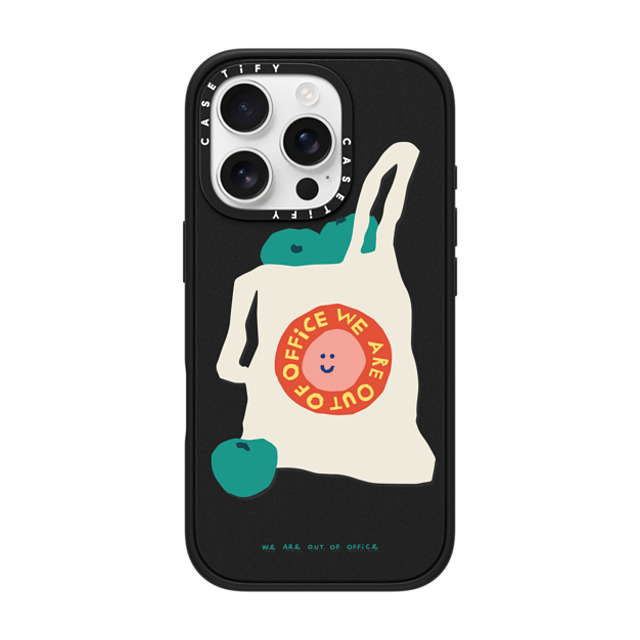 Weareoutofoffice x CASETiFY iPhone 16 Pro ケース マットブラック インパクトケース MagSafe対応 Shopping by We are out of office